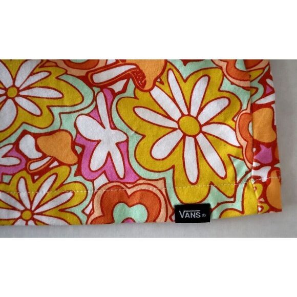 VANS 00039F Women's Sz XS Orange Allover Resort Floral Print Mini Skirt - Picture 5 of 6